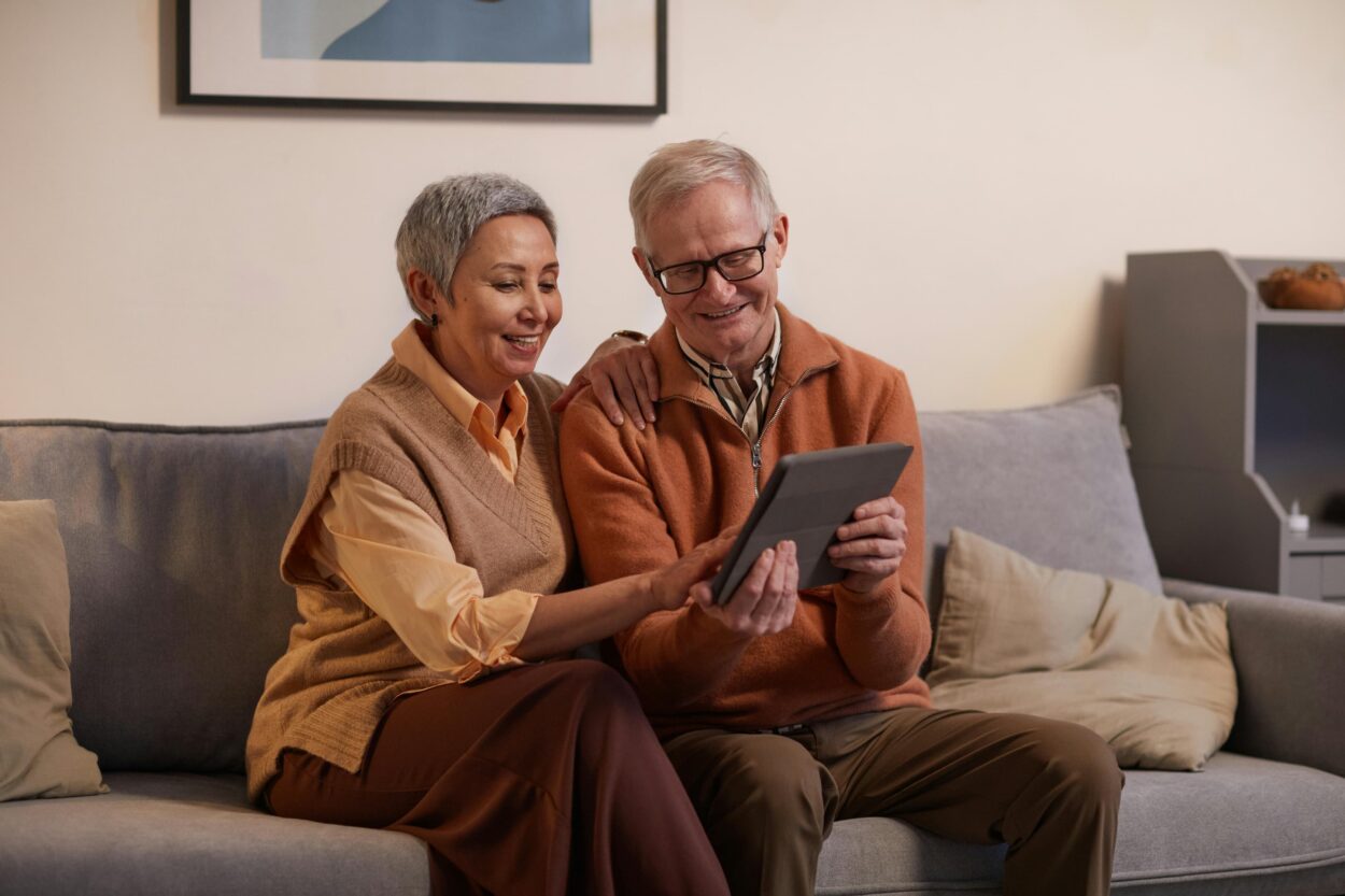 A older couple babbling.